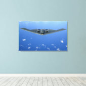 Een B-2-spirietzars door de lucht Canvas Afdruk (Insitu (Houten vloer))