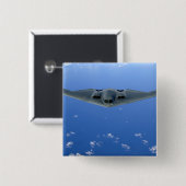 Een B-2-spirietzars door de lucht Vierkante Button 5,1 Cm (Voorkant /achterkant)