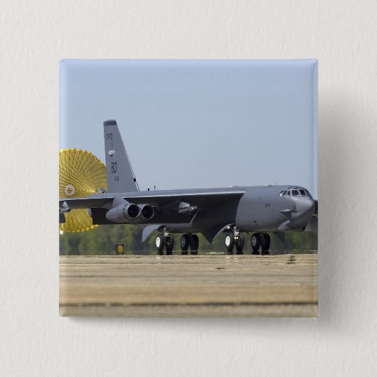 Een B-52 Stratofort stelt zijn belemmeringsgeluid Vierkante Button 5,1 Cm (Voorkant)