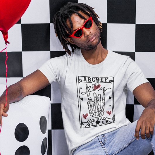 Een B C D E F Jij grappige Valentijnsdag T-shirt