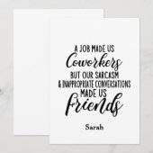 Een baan maakte ons collega's, collega's vriendsch kaart (Voorkant / Achterkant)