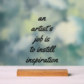 Een baan van een kunstenaar Acryl Teken Acryl Bord (Neutraal)