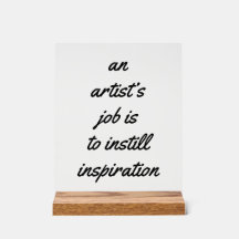 Een baan van een kunstenaar Acryl Teken