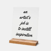 Een baan van een kunstenaar Acryl Teken Acryl Bord (Hoek)