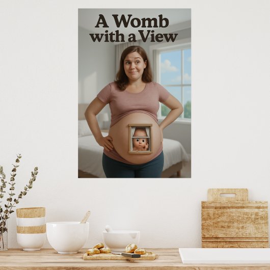 Een baarmoeder met een Uitzicht – Modern Edition ( Poster (Keuken)