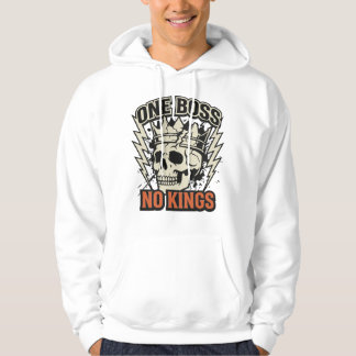 Eén Baas Geen Koningen Schedel met Kroon Opstandig Hoodie