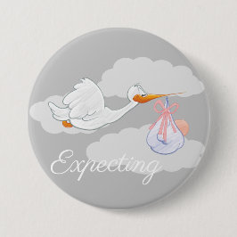 Een baby/Baby aan boord badge verwachten. Ronde Button 7,6 Cm