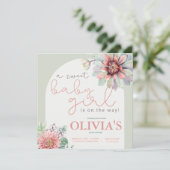 Een baby-baby-woestijn Cactus - Shower Invitation Kaart (Staand voorkant)