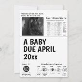 Een baby Binnenkort  krant babyshower Kaart (Achterkant)