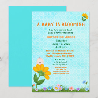 Een Baby bloeit het Baby shower van de ventilator Kaart