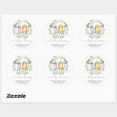 Een baby breekt | Baby shower Greenery Beer Ronde Sticker (Vel)