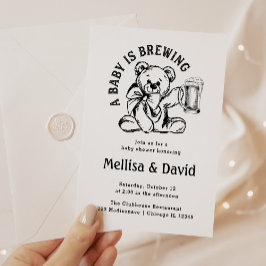 Een Baby breekt | Baby shower Teddy Bear Rustic Kaart