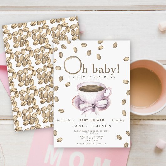 Een Baby breekt Baby shower van Baby-koffiebonen. Kaart