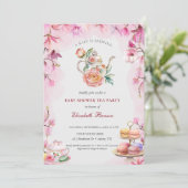 Een Baby breekt bloeiend bloeiend Baby shower thee Kaart (Staand voorkant)