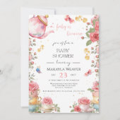 Een Baby breekt bloeiend bloeiend Baby shower thee Kaart (Voorkant)