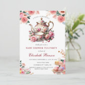Een Baby breekt bloeiend bloeiend Baby shower thee Kaart (Staand voorkant)