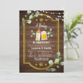 Een Baby breekt Co-Ed Baby shower-uitnodiging Kaart (Staand voorkant)