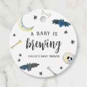 Een Baby breekt | Cute Halloween Baby shower Bedankjes Labels (Voorkant)
