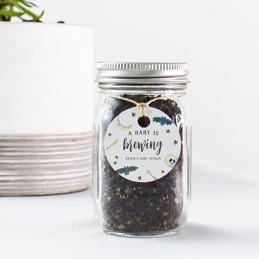 Een Baby breekt | Cute Halloween Baby shower Bedankjes Labels