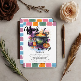 Een Baby breekt | Cute Halloween Baby shower Bedankkaart