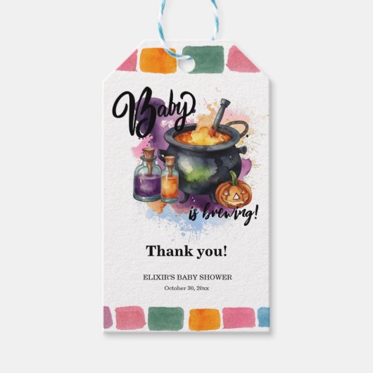 Een Baby breekt | Cute Halloween Baby shower Cadeaulabel (Voorkant)