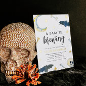 Een Baby breekt | Cute Halloween Baby shower Folie Uitnodiging