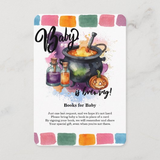 Een Baby breekt | Cute Halloween Baby shower Informatiekaartje (Voorkant)