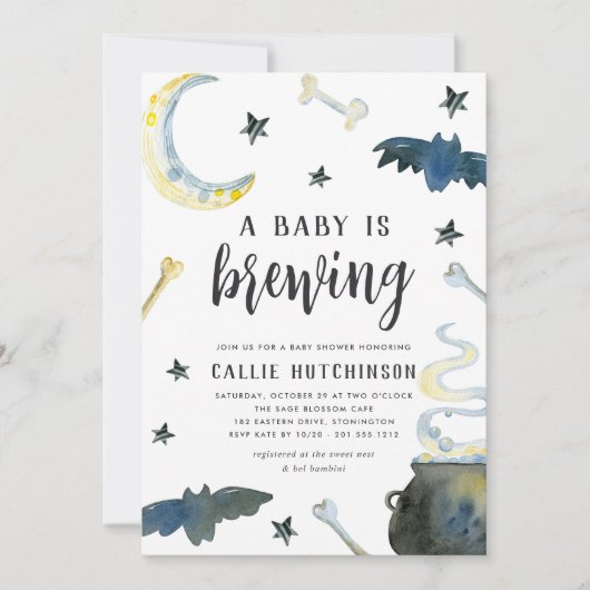 Een Baby breekt | Cute Halloween Baby shower Kaart (Voorkant)