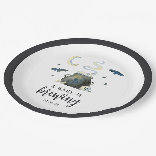 Een Baby breekt | Cute Halloween Baby shower Papieren Bordje (Gekanteld)