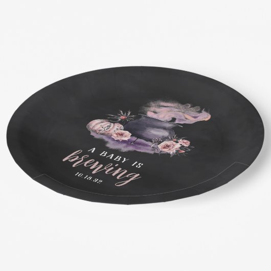 Een Baby breekt | Cute Halloween Baby shower Papieren Bordje (Gekanteld)