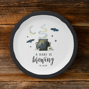 Een Baby breekt Cute Halloween Baby shower Papieren Bordje