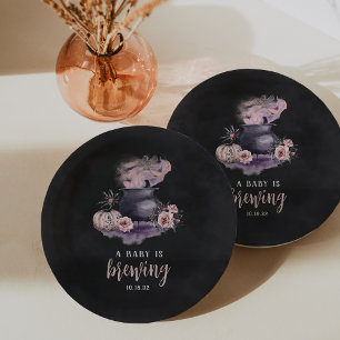 Een Baby breekt   Cute Halloween Baby shower Papieren Bordje