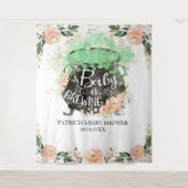 Een Baby breekt de achtergrond van het Baby shower Wandkleed (Voorkant)