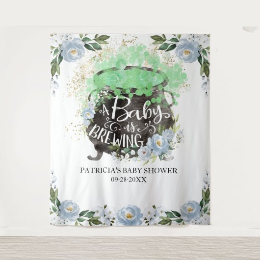 Een Baby breekt de achtergrond van het Baby shower Wandkleed (Voorkant)