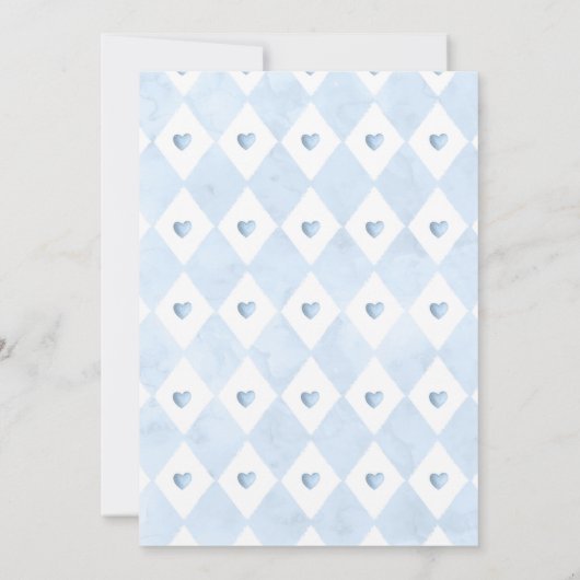 Een Baby breekt de Baby shower Blauwe Rozen van de Kaart (Achterkant)