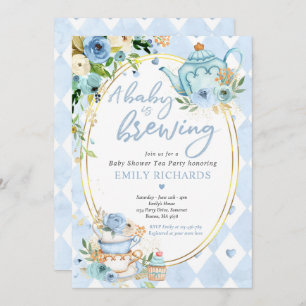 Een Baby breekt de Baby shower Blauwe Rozen van de Kaart