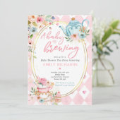 Een Baby breekt de Baby shower van de Tea Partij r Kaart (Staand voorkant)