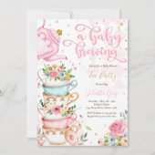 Een Baby breekt de Baby shower van de Tea Partij r Kaart (Voorkant)