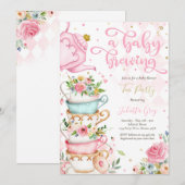 Een Baby breekt de Baby shower van de Tea Partij r Kaart (Voorkant / Achterkant)