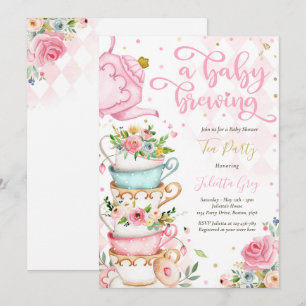 Een Baby breekt de Baby shower van de Tea Partij r Kaart