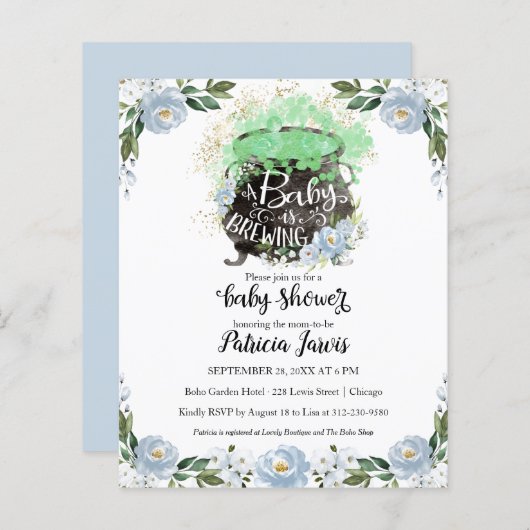 Een Baby breekt de begrotingsuitnodiging van het B (Voorkant / Achterkant)