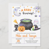 Een baby breekt een uitnodiging voor een Halloween (Voorkant)