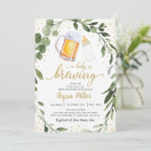 Een Baby breekt groenery Coed Baby shower Kaart (Staand voorkant)