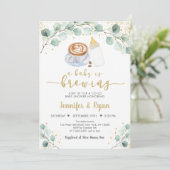Een Baby breekt groenery Koffee Baby shower Kaart (Staand voorkant)