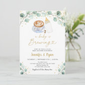 Een Baby breekt groenery Koffee Baby shower Kaart (Staand voorkant)