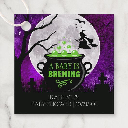 Een Baby breekt halloween Baby shower Bedankjes Labels (Voorkant)