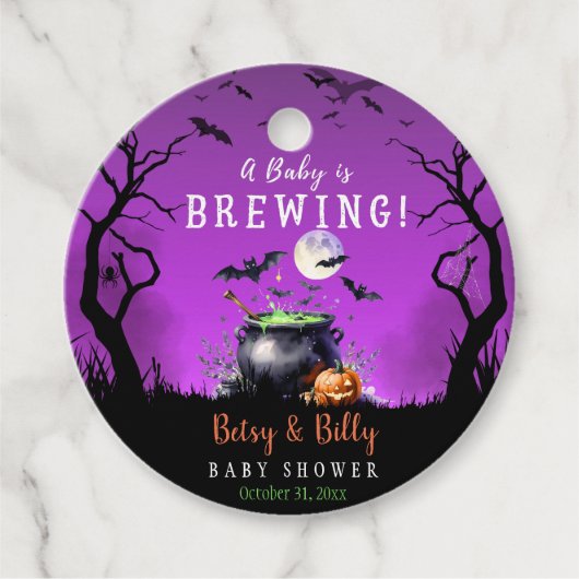 Een Baby breekt halloween Baby shower Bedankjes Labels (Voorkant)