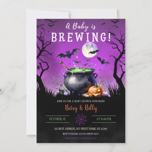 Een Baby breekt halloween Baby shower Kaart (Voorkant)