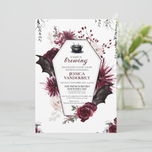 Een Baby breekt halloween Baby shower Kaart (Staand voorkant)