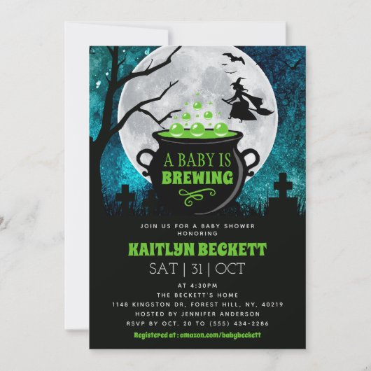 Een Baby breekt halloween Baby shower Kaart (Voorkant)